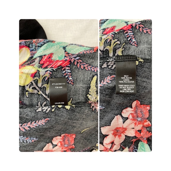 Lulu’s Floral True Wrap Hi-Low 100% Rayon Back Cut Out Maxi Dress Size Small - Picture 13 of 14